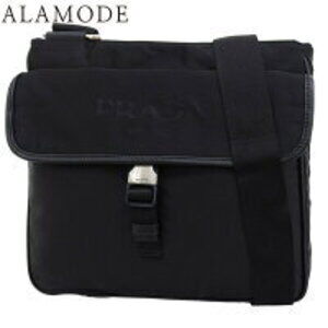 Prada Triangle Bag Crossbody Messenger Nylon Saffiano Black